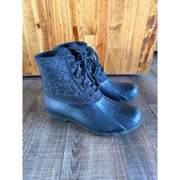 Sperry Shoes - Sperry Saltwater Seacycled Quilted Rain Boots Sz. 8W Black